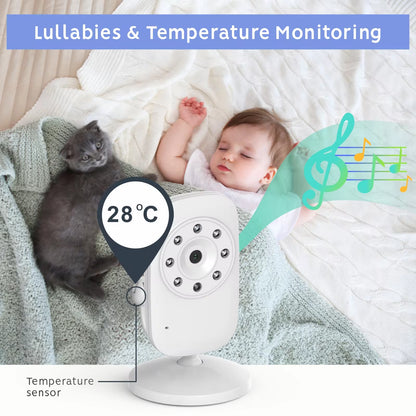 2.4 Inch Wireless Video Baby Monitor High Resolution Baby Nanny Security Camera Night Vision Temperature Monitoring