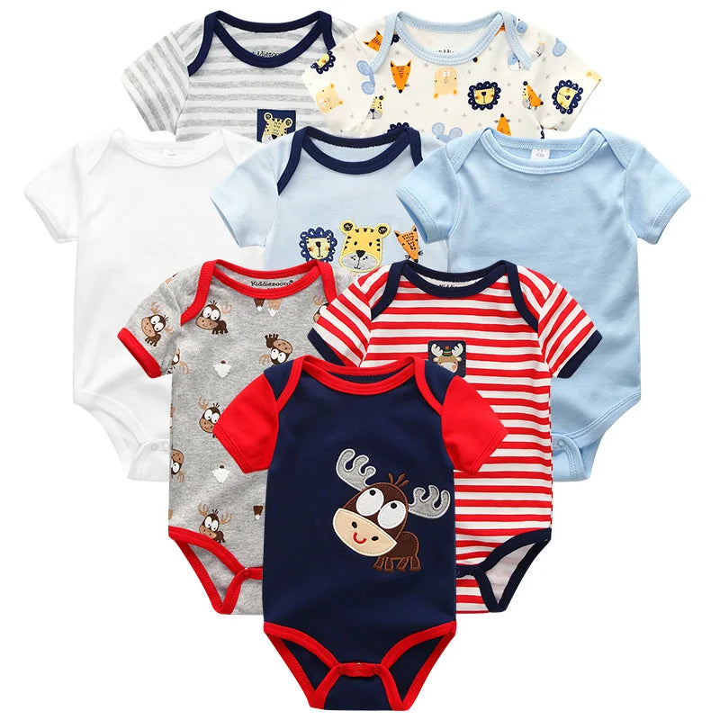 Baby Clothes 8Pcs/Lots Unisex Newborn Boy Bodysuits Roupas De Bebes Cotton Baby Girls Toddler Jumpsuits Baby Clothing Undefined