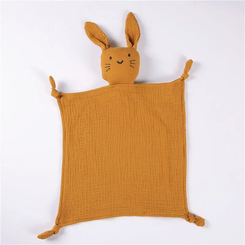 1/3 Pcs Cotton Muslin Baby Bib Stuffed Rabbit Doll Newborn Appease Towel Security Blanket Baby Sleeping Cuddling Towel Teether