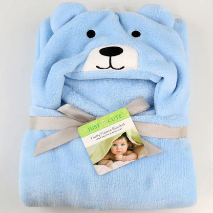 Lovely Fleece Baby Bath Towel Cute Animal Shape Kid Hooded Baby Towel Bathrobe Cloak Baby Receiving Blanket Neonatal Hold to Be