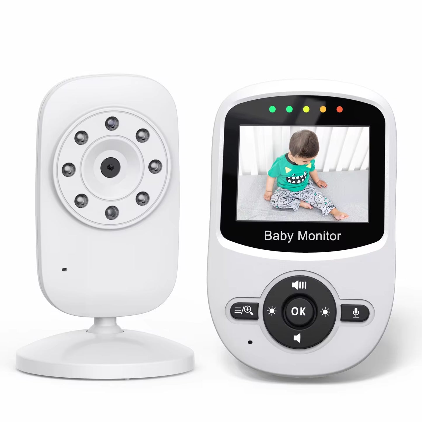 2.4 Inch Wireless Video Baby Monitor High Resolution Baby Nanny Security Camera Night Vision Temperature Monitoring