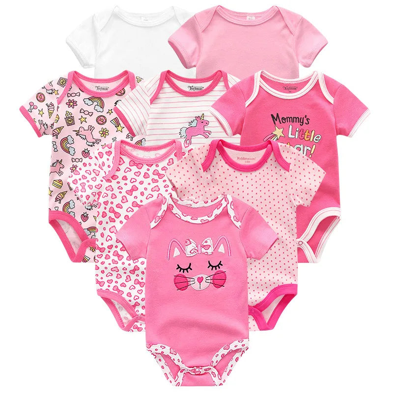 Baby Clothes 8Pcs/Lots Unisex Newborn Boy Bodysuits Roupas De Bebes Cotton Baby Girls Toddler Jumpsuits Baby Clothing Undefined