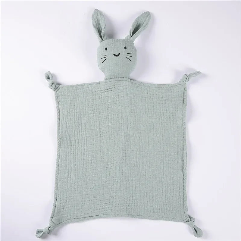 1/3 Pcs Cotton Muslin Baby Bib Stuffed Rabbit Doll Newborn Appease Towel Security Blanket Baby Sleeping Cuddling Towel Teether