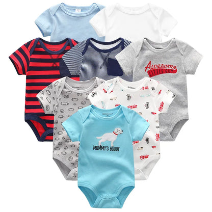 Baby Clothes 8Pcs/Lots Unisex Newborn Boy Bodysuits Roupas De Bebes Cotton Baby Girls Toddler Jumpsuits Baby Clothing Undefined