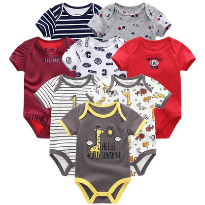 Baby Clothes 8Pcs/Lots Unisex Newborn Boy Bodysuits Roupas De Bebes Cotton Baby Girls Toddler Jumpsuits Baby Clothing Undefined