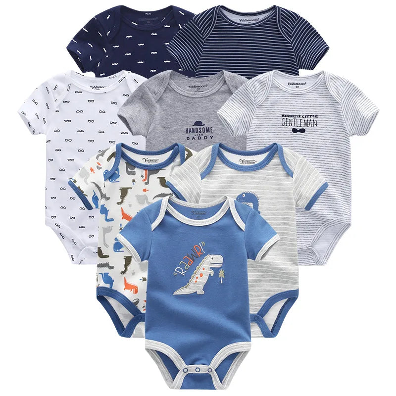 Baby Clothes 8Pcs/Lots Unisex Newborn Boy Bodysuits Roupas De Bebes Cotton Baby Girls Toddler Jumpsuits Baby Clothing Undefined