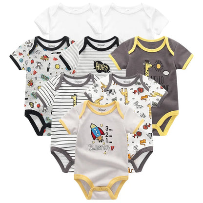 Baby Clothes 8Pcs/Lots Unisex Newborn Boy Bodysuits Roupas De Bebes Cotton Baby Girls Toddler Jumpsuits Baby Clothing Undefined