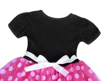 Minnie Mouse Costume Girls Dress up Princess Toddler Cute Polka Dots Fancy Minnie Mouse Dresses up Bowknot Tutu Tulle Cosplay Birthday Party Baby Girl Costume Red with Headband 110 CM