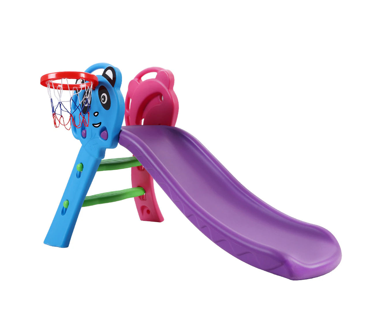 Kids Slide Set Basketball Hoop Indoor Outdoor Playground Toys 100Cm Blue