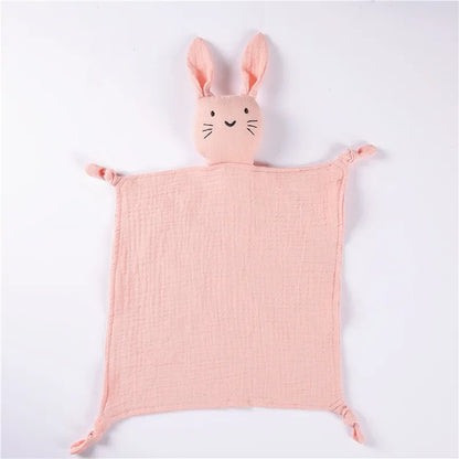 1/3 Pcs Cotton Muslin Baby Bib Stuffed Rabbit Doll Newborn Appease Towel Security Blanket Baby Sleeping Cuddling Towel Teether