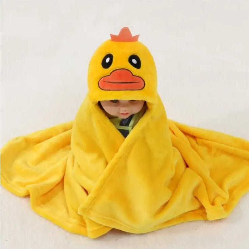 Lovely Fleece Baby Bath Towel Cute Animal Shape Kid Hooded Baby Towel Bathrobe Cloak Baby Receiving Blanket Neonatal Hold to Be