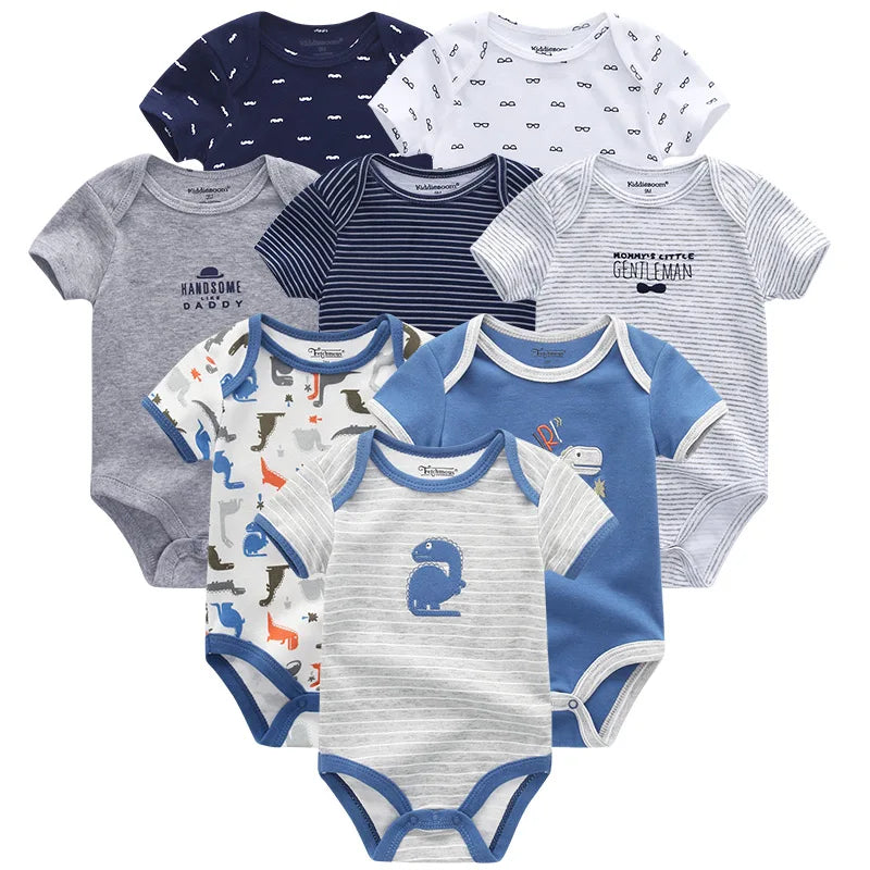 Baby Clothes 8Pcs/Lots Unisex Newborn Boy Bodysuits Roupas De Bebes Cotton Baby Girls Toddler Jumpsuits Baby Clothing Undefined