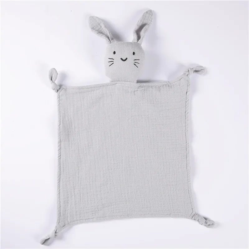 1/3 Pcs Cotton Muslin Baby Bib Stuffed Rabbit Doll Newborn Appease Towel Security Blanket Baby Sleeping Cuddling Towel Teether