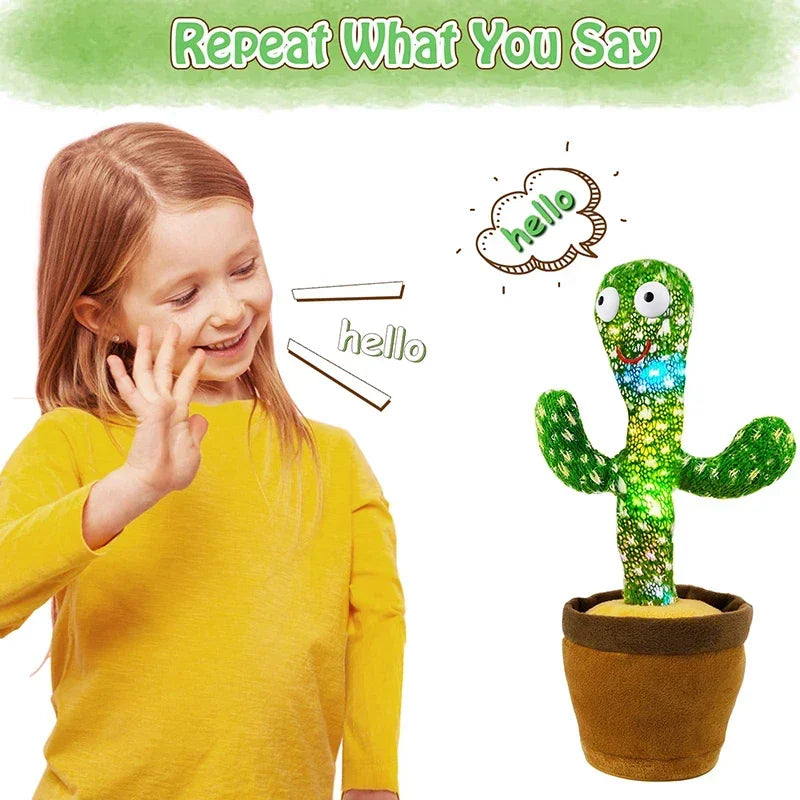 Kids Dancing Talking Cactus Toys Interactive Talking Sunny Cactus Electronic Plush Toy Home Decoration for Children Xmas Gifts