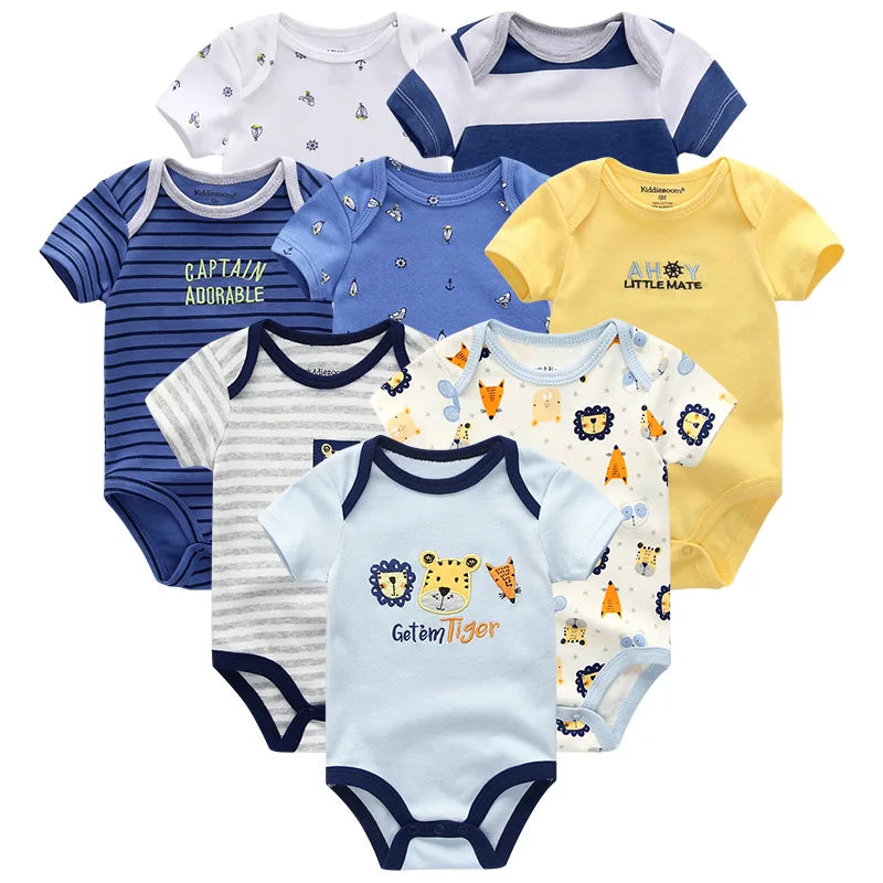 Baby Clothes 8Pcs/Lots Unisex Newborn Boy Bodysuits Roupas De Bebes Cotton Baby Girls Toddler Jumpsuits Baby Clothing Undefined