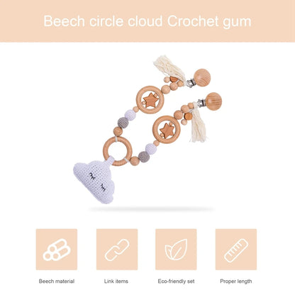 Baby Toy Wooden Pram Clip Baby Mobile Pram Personalize Silicone Bead Cloud Pacifier Chain Silicone Rattle Baby Wooden Teether