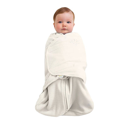 Micro-Fleece Sleepsack Swaddle, 3-Way Adjustable Wearable Blanket, TOG 3.0, Cream, Newborn, 0-3 Months