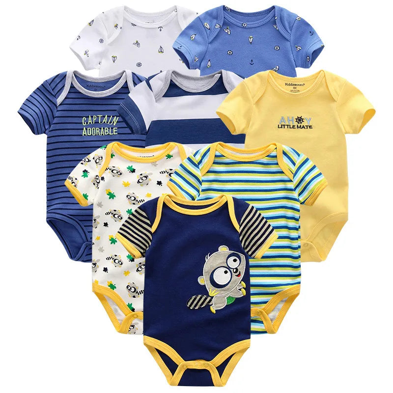 Baby Clothes 8Pcs/Lots Unisex Newborn Boy Bodysuits Roupas De Bebes Cotton Baby Girls Toddler Jumpsuits Baby Clothing Undefined