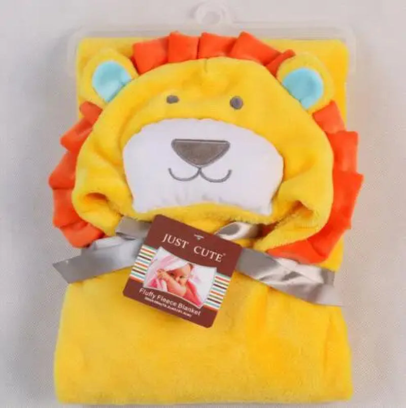 Lovely Fleece Baby Bath Towel Cute Animal Shape Kid Hooded Baby Towel Bathrobe Cloak Baby Receiving Blanket Neonatal Hold to Be