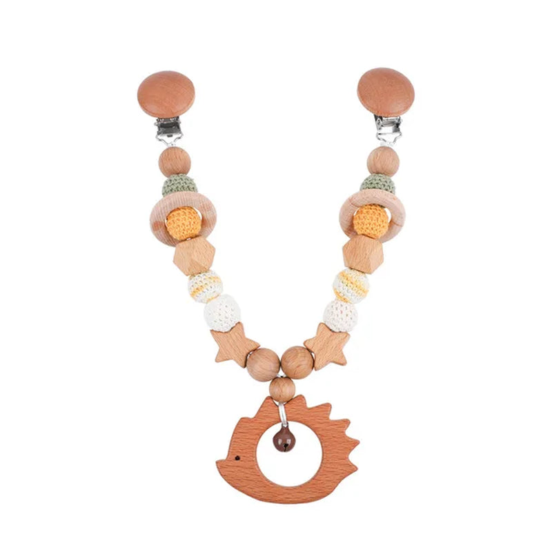 Baby Toy Wooden Pram Clip Baby Mobile Pram Personalize Silicone Bead Cloud Pacifier Chain Silicone Rattle Baby Wooden Teether