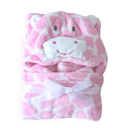 Lovely Fleece Baby Bath Towel Cute Animal Shape Kid Hooded Baby Towel Bathrobe Cloak Baby Receiving Blanket Neonatal Hold to Be