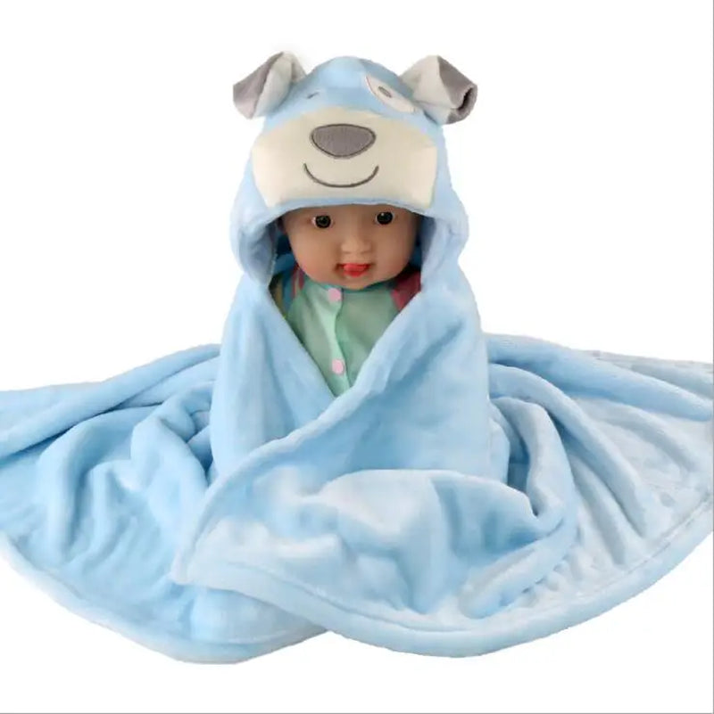 Lovely Fleece Baby Bath Towel Cute Animal Shape Kid Hooded Baby Towel Bathrobe Cloak Baby Receiving Blanket Neonatal Hold to Be