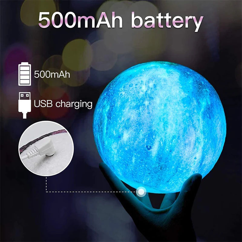 Moon Lamp Kids Night Light Galaxy Lamp 16 Colors LED 3D Star Moon Light Change Touch and Remote Control Galaxy Light for Gifts