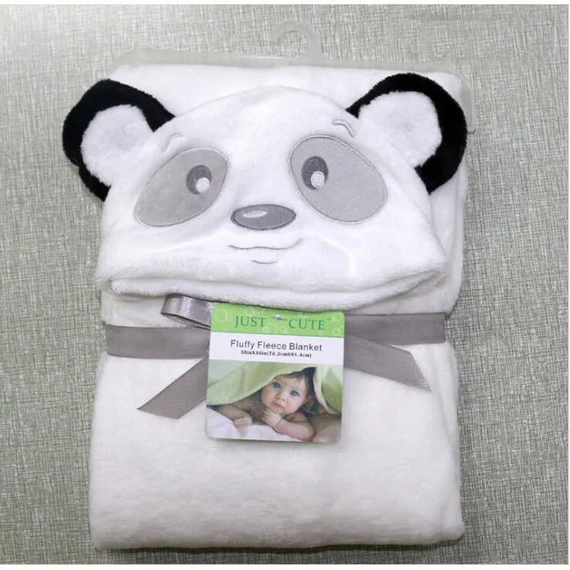 Lovely Fleece Baby Bath Towel Cute Animal Shape Kid Hooded Baby Towel Bathrobe Cloak Baby Receiving Blanket Neonatal Hold to Be